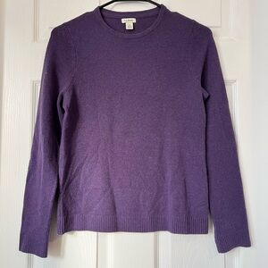 LL Bean Purple Cashmere Crew Neck Pullover Sweater XS